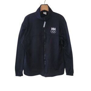 United States Olympic Committee Team USA Full Zip Track Jacket Navy Blue Large